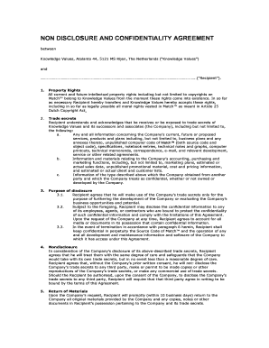 Non-Disclosure and Confidentiality Agreement