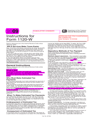 Fillable Online reginfo Instructions for Form 1120-W Fax Email Print ...