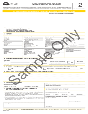 Driver’s Medical Examination Form