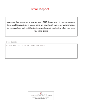 Fillable Online Error Report Fax Email Print - pdfFiller