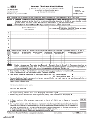 IRS Form 8283 Noncash Charitable Contributions