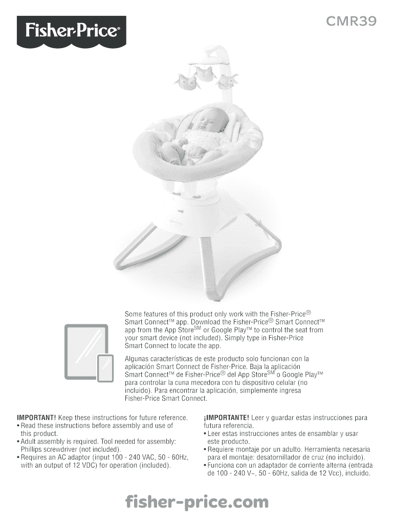 Fillable Online Soothing Motions Glider Mattel and FisherPrice