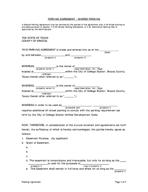 Shared Parking Agreement