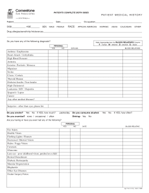 Patient Medical History Form