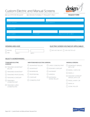 Custom Screen Design Request Form