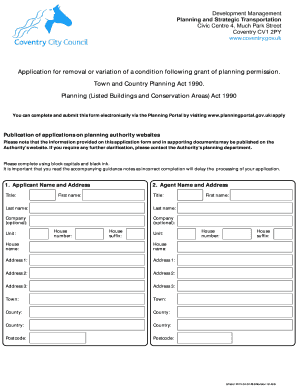 UK Planning Permission Condition Removal Application