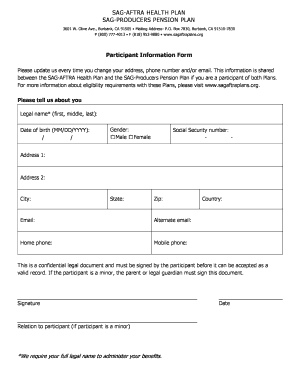 SAG-AFTRA Participant Information Form