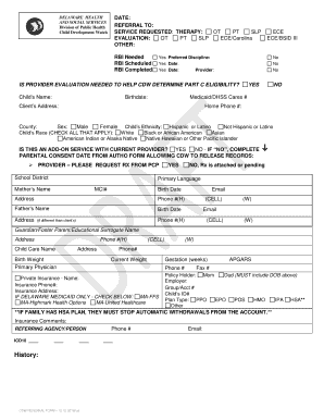 Delaware Child Development Watch Referral Form