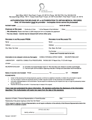 Authorization for Release of Medical Records
