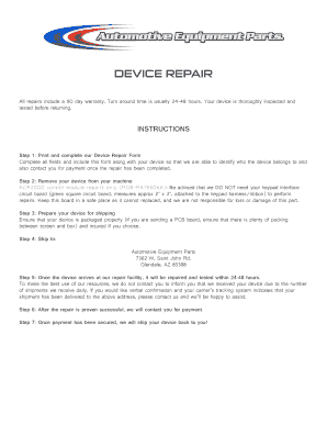 Device Repair Form