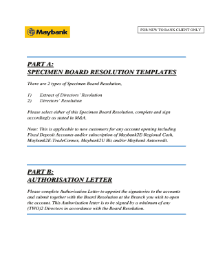 Specimen Board Resolution Template
