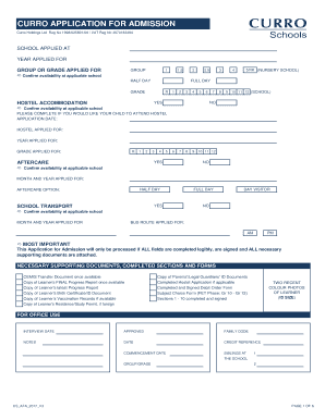 Curro Application for Admission