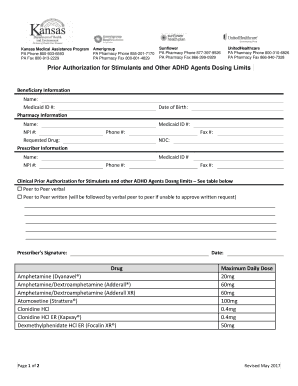 Kansas Prior Authorization for Stimulants and ADHD Agents