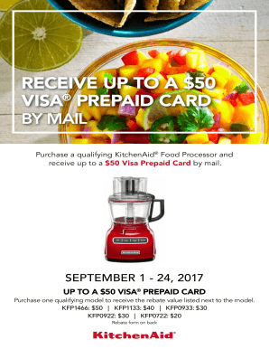 KitchenAid Food Processor Rebate Form