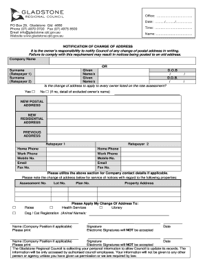 Notification of Change of Address