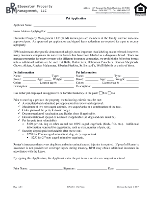 Pet Application Form