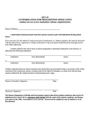 Authorization for Prescription Medication