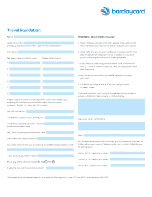 Travel Liquidation Claim Form