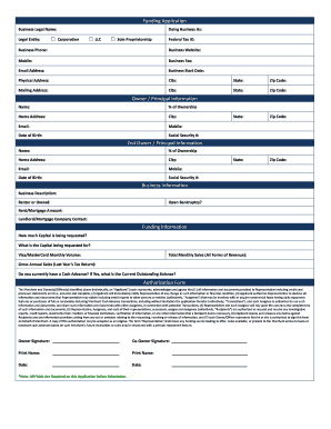 Business Funding Application Form