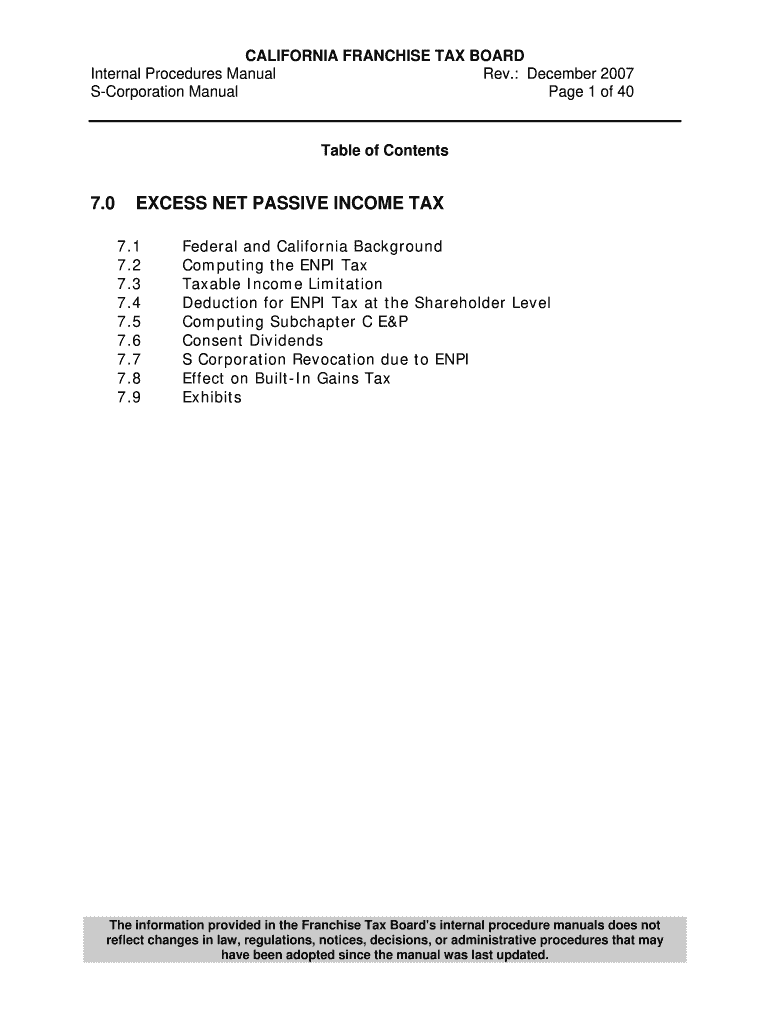 excess net passive income tax Preview on Page 1.