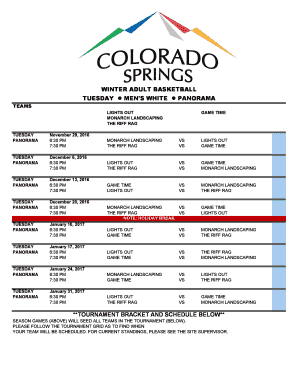 Tournament bracket template - **TOURNAMENT BRACKET AND SCHEDULE BELOW** WINTER ...