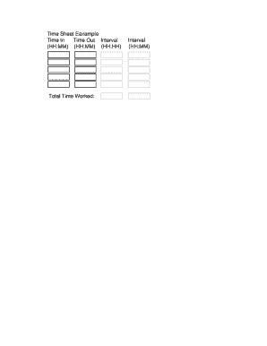Time Sheet Example