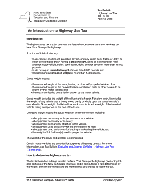 Trailer rental agreement forms - TB-HU-40 - tax ny