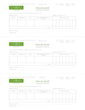 Luxury Marketing Phase III Pay-In-Slip