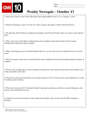 Weekly Newsquiz Form