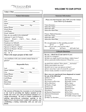 Patient Information and Insurance Form