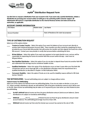 myRA® Distribution Request Form