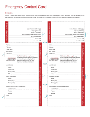 Emergency Contact Card
