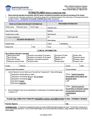 Tetracyclines Prior Authorization Form