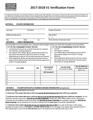 2017-2018 Verification Form