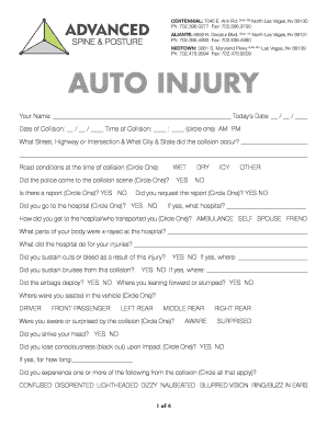 Auto Injury Form