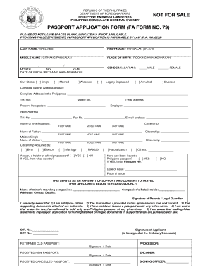 Philippine Passport Application Form