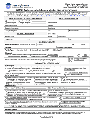 Vivitrol Prior Authorization Form