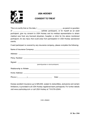 USA Hockey Medical Consent Form