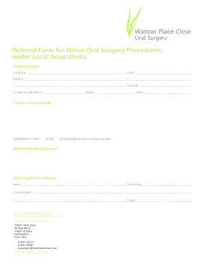 Oral Surgery Referral Form