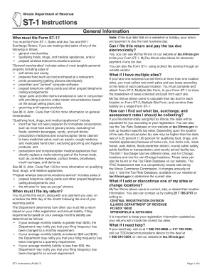 Fillable Online tax illinois You must file Form ST-1, Sales and Use Tax ...