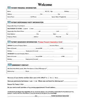 Patient Information Form