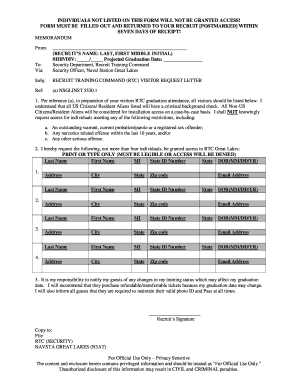 Recruit Training Command Visitor Request Letter