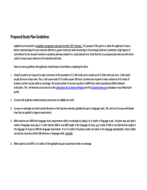 Proposed Study Plan for Exchange