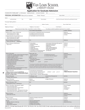 Graduate Admission Application