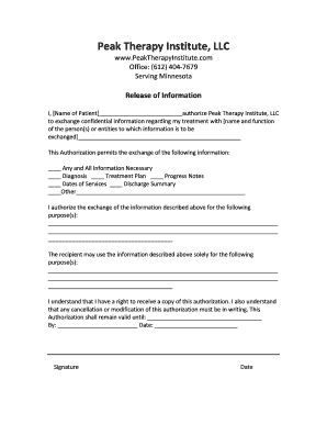 Release of Information Authorization
