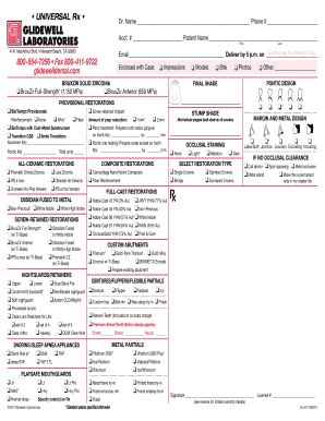 Dental Lab Prescription Form