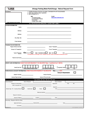 Chicago Parking Meter Refund Request Form