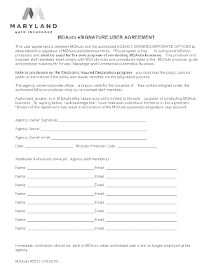 MDAuto eSignature User Agreement