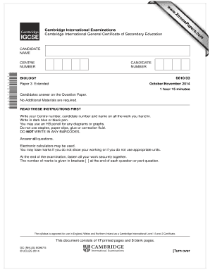 Cambridge Biology Exam Paper 3