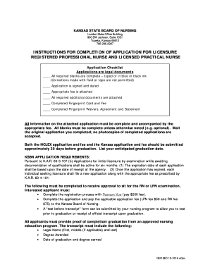 Kansas Nursing Licensure Application